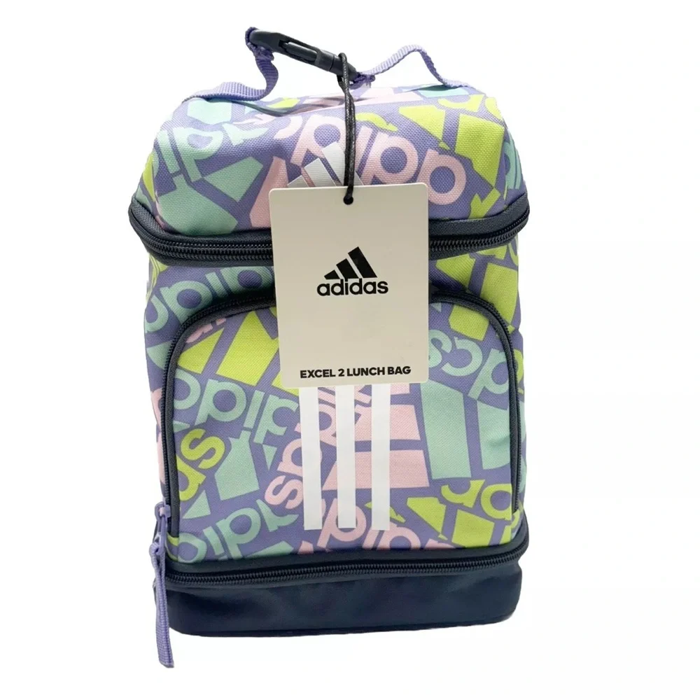 adidas excel iii backpack purple 2 Insulated Lunch Bag, Adi Multi Collage Light Purple/Onix Grey 11.50 H x 7.50 W x 5 D. Laptop Backpack Excel Backpack Adidas